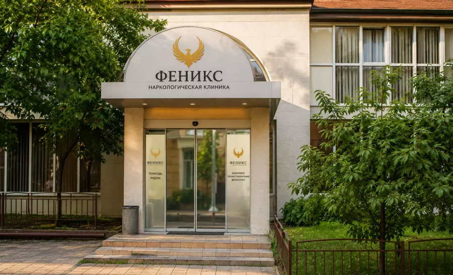 Вход в наркологическую клинику «Феникс» в Велиже